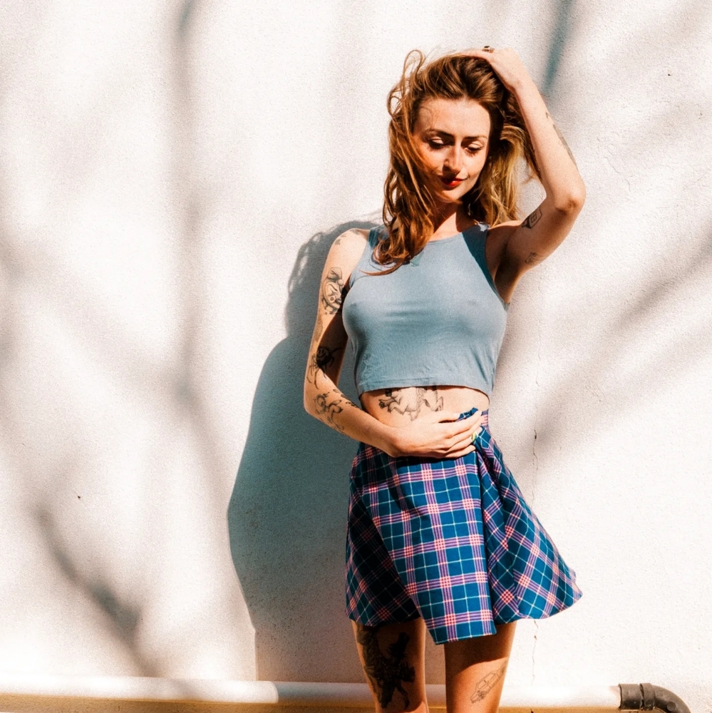 Plaid Urban outfitters circle skirt size small